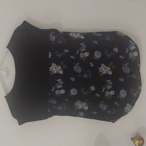 Mason&Belle blouse... Black with blue flower print... Size=Small